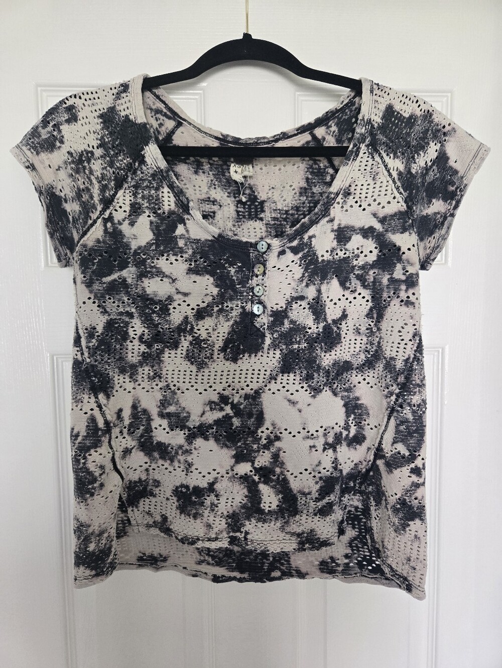 We the Free Perforated Tie Dye Tshirt, XS